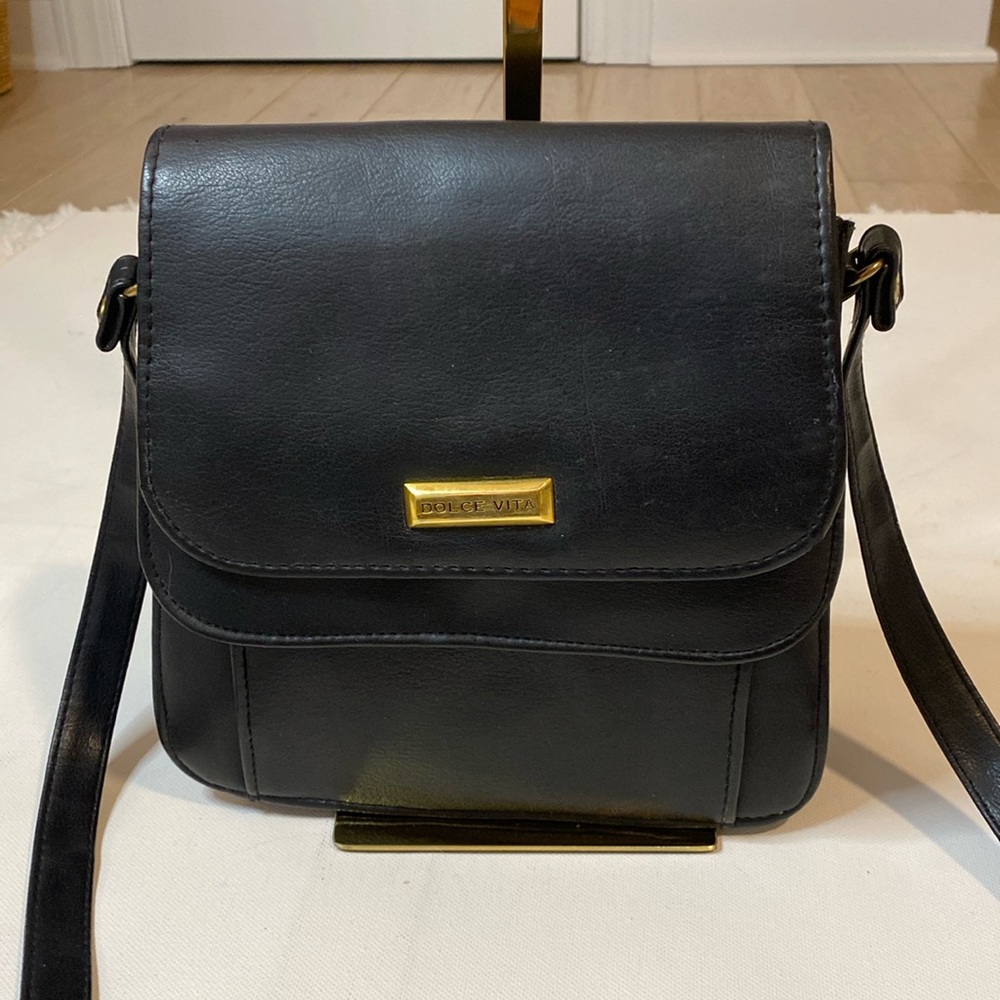 Dolce Vita Black Leather Crossbody - Picture 1 of 13